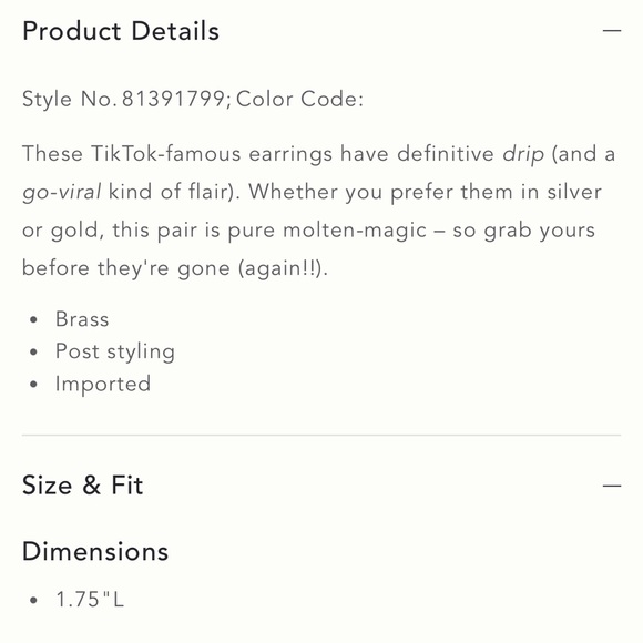 Anthropologie Petra Hoop Earrings in Gold, with original tags - Picture 5 of 5